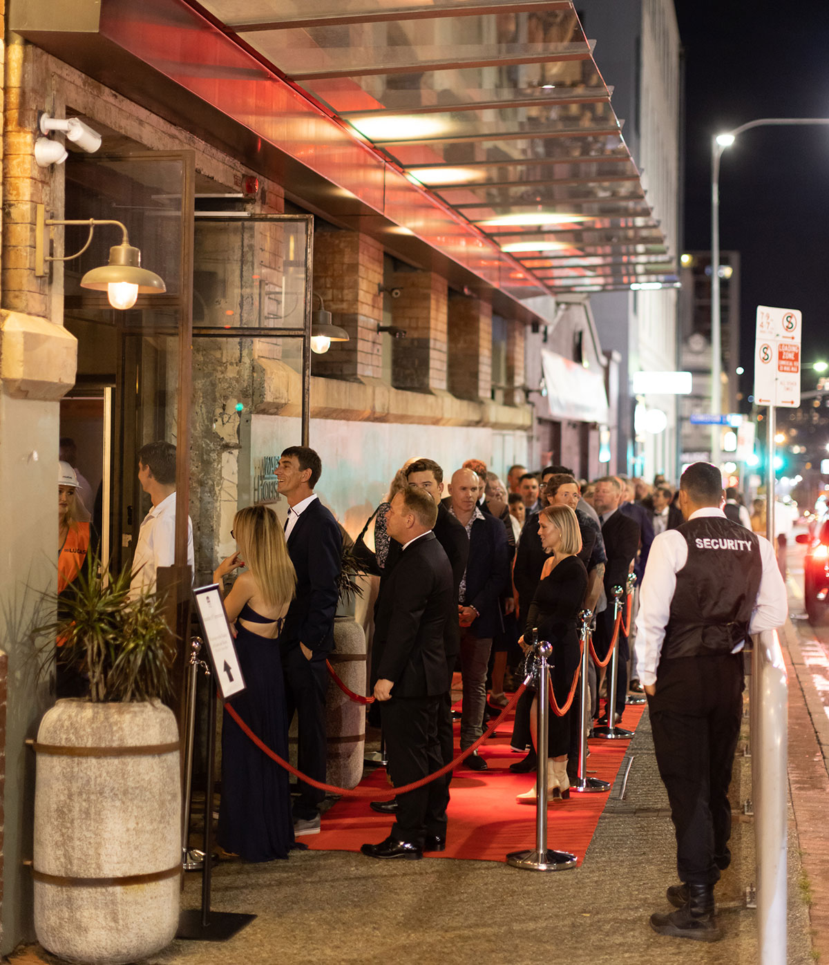 P3 Events milestone celebration with red carpet arrivals and elegant evening styling