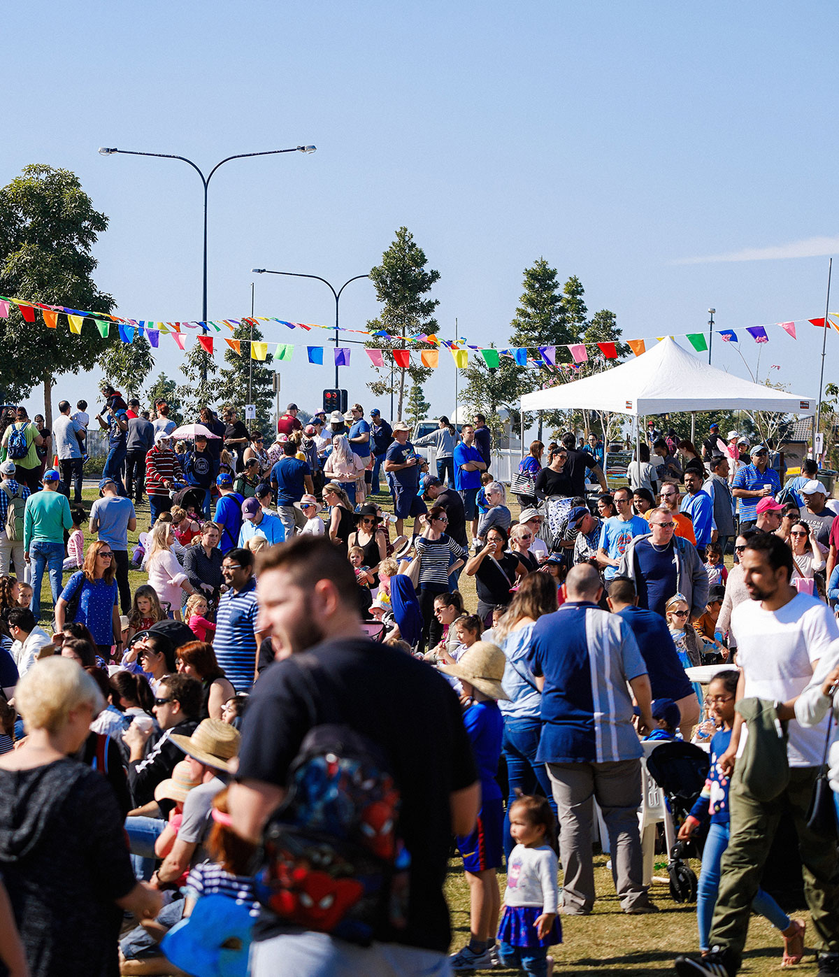 Crowd at a family fun day/ council festival